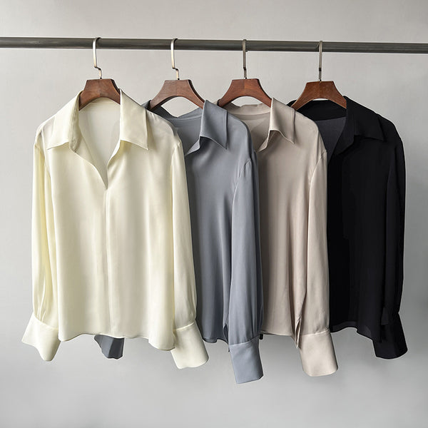 Camisa de Seda Suave con Colgante Cómodo