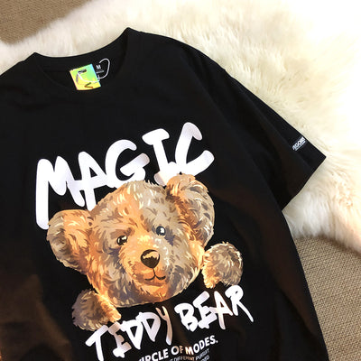 Camiseta Suelta Magic Bear para Parejas - Manga Corta - Image 9