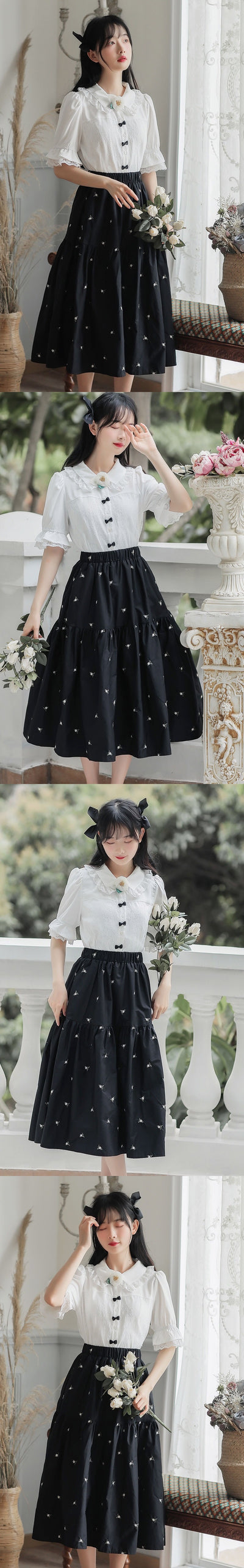 Blusa Blanca con Cuello de Encaje Dulce - Diseño Exclusivo - Image 11