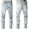 Jeans Skinny Ajustados con Algodón Elástico y Efecto Desgastado