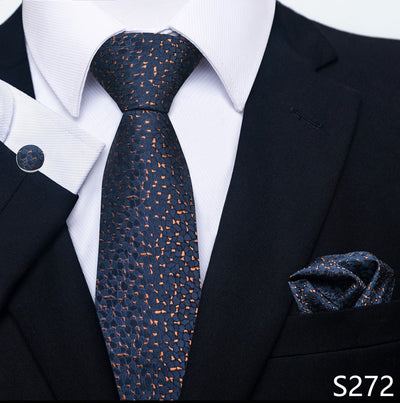 Conjunto Completo de Accesorios Ejecutivos: Corbata, Pañuelo y Gemelos Formales - Image 15