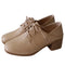 Zapatos Retro Universitarios con Punta Cuadrada y Tacón Medio