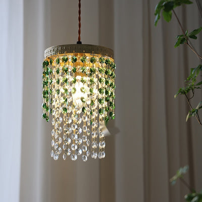 Lámpara de Mesita Retro Verde Glaciar con Cristal Decorativo - Image 2