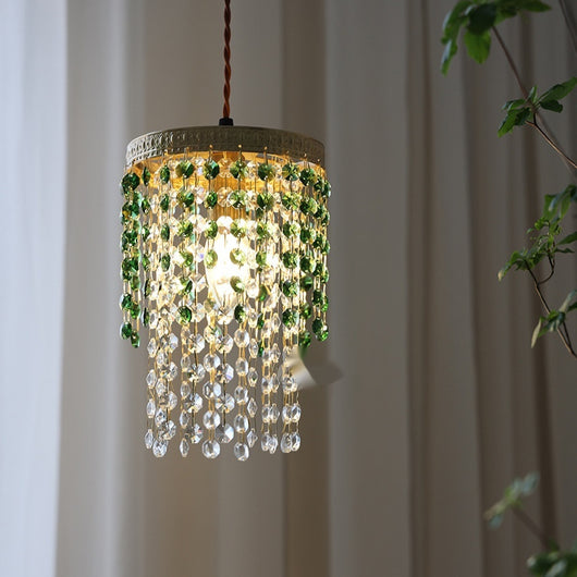 Lámpara de Mesita Retro Verde Glaciar con Cristal Decorativo - Image 2
