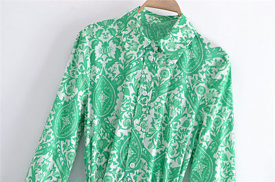 Vestido Camisero Estampado con Cordones Reforzados para Mujer - Image 6