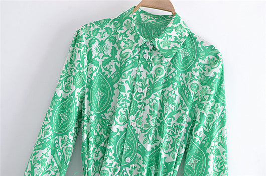 Vestido Camisero Estampado con Cordones Reforzados para Mujer - Image 6