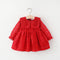 Vestido Infantil Manga Larga con Cuello de Encaje
