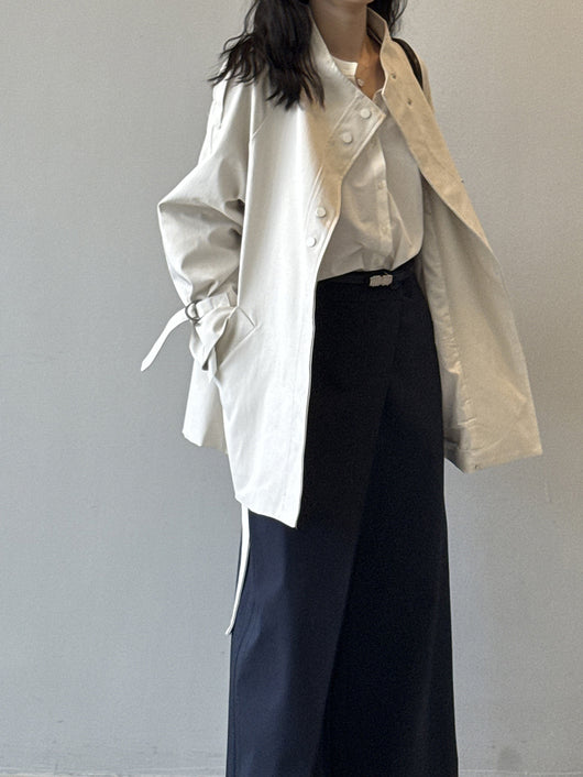 Abrigo Trench Casual Holgado con Cuello de Pie para Mujer - Image 21