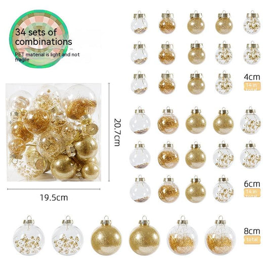 Set de 34 Esferas Navideñas Transparentes de Boca Ancha - Image 3