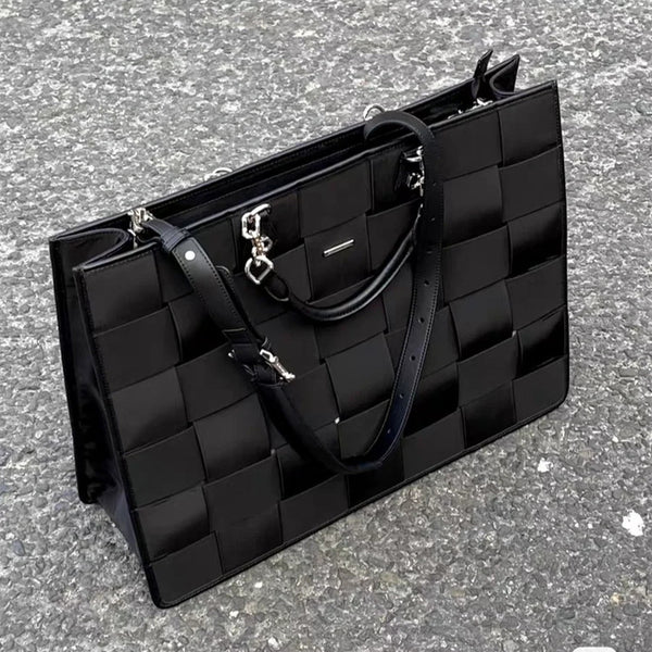 Bolso Mensajero Tejido de Gran Capacidad para Mujer
