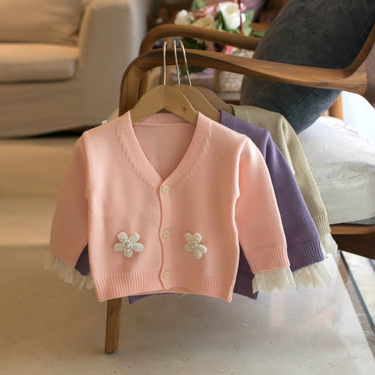 Cardigan Floral para Niñas con Escote en V - Image 13