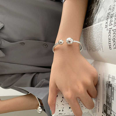 Pulsera Redonda de Plata Tailandesa Retro con Personalidad para Mujer - Image 10
