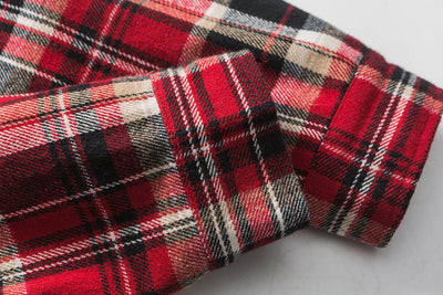 Camisa Denim con Solapa a Cuadros Retro para Hombre - Image 12