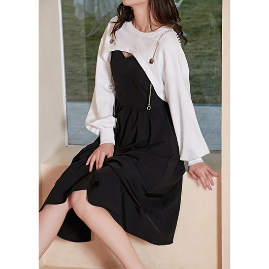 Vestido Midi de Dos Piezas con Cadena de Perlas - Image 11