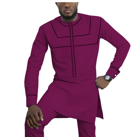 Traje Casual de Algodón Étnico Africano para Hombre - Image 5