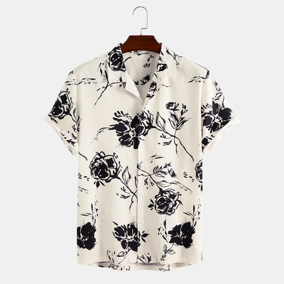 Camisa Casual para Hombre con Estampado de Rosas - Image 11