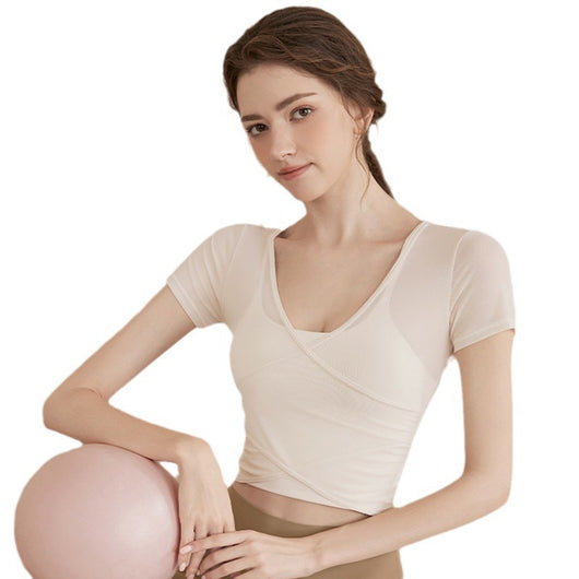 Conjunto de Pilates Manga Corta con Soporte de Pecho - Image 4