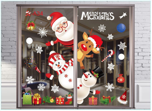 Pegatinas Navideñas para Ventanas en Colores Festivos - Image 34