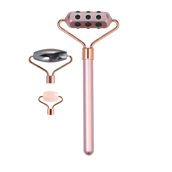 Set de Masaje Facial 3 en 1 con Cabezales Magnéticos Intercambiables