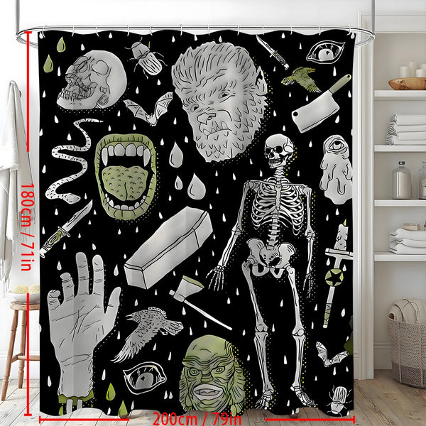 Cortina de Baño Impermeable con Diseño Estampado