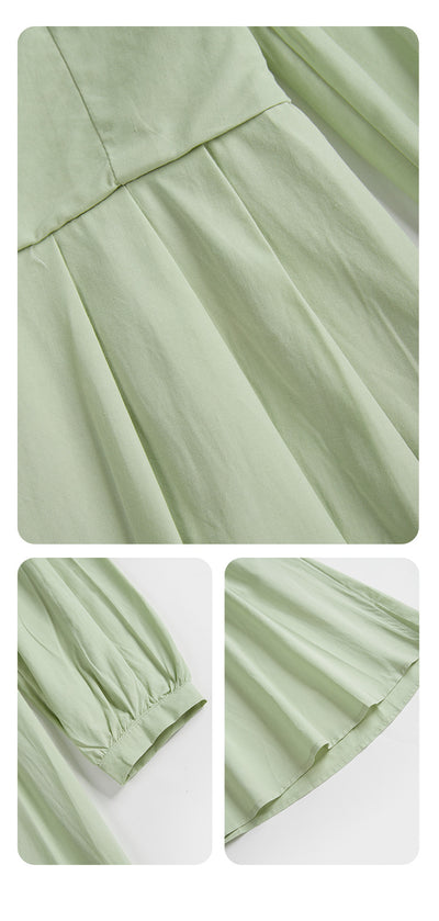Vestido Largo Elegante de Cintura Alta con Cuello de Princesa - Image 11
