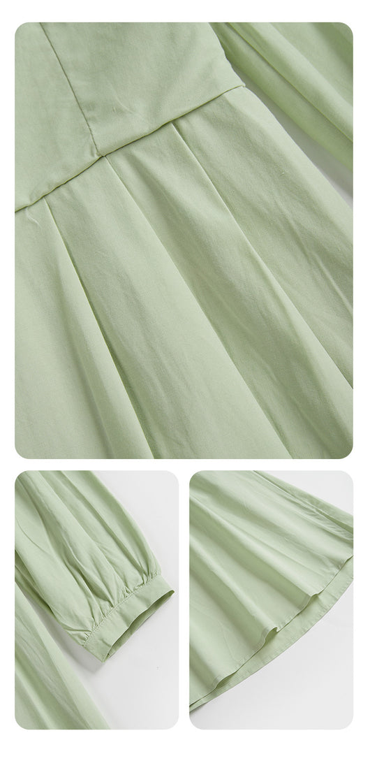 Vestido Largo Elegante de Cintura Alta con Cuello de Princesa - Image 11