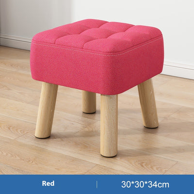 Taburete de Madera Maciza Minimalista con Tapizado - Image 12