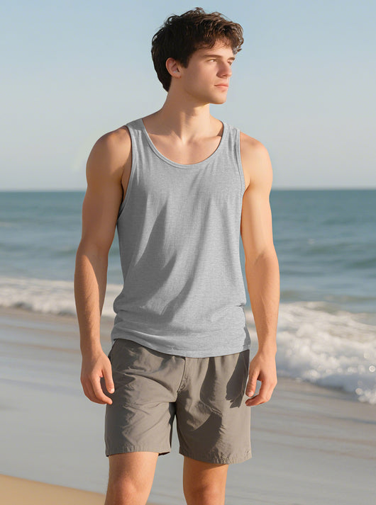 Camiseta Deportiva Hombre Sin Mangas Ajuste I-Strap Colores Sólidos - Image 22
