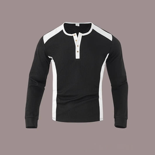 Sudadera Hombre Manga Larga Diseño Jacquard Patchwork Corte Holgado - Image 4