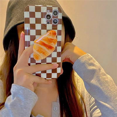 Funda Silicona para Teléfono Cuadrícula Naranja Verde Minimalista - Image 9