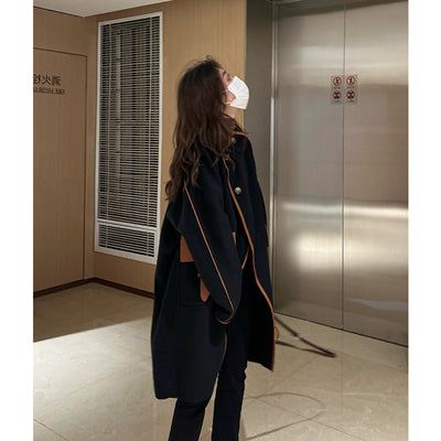 Abrigo de Lana Corto para Mujer - Cortavientos Elegante de Largo Medio - Image 3
