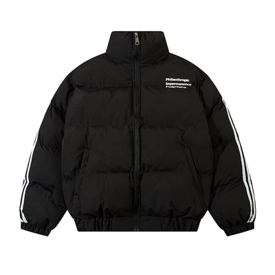 Chaqueta Acolchada para Hombre con Cuello Alto y Rayas Laterales - Image 10