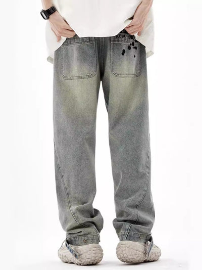 Pantalones Rectos Anchos Lavados Vintage para Hombre - Image 10