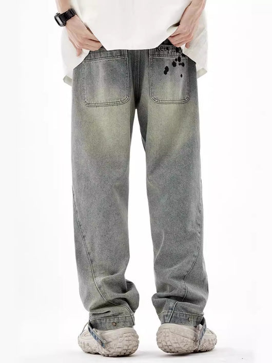 Pantalones Rectos Anchos Lavados Vintage para Hombre - Image 10