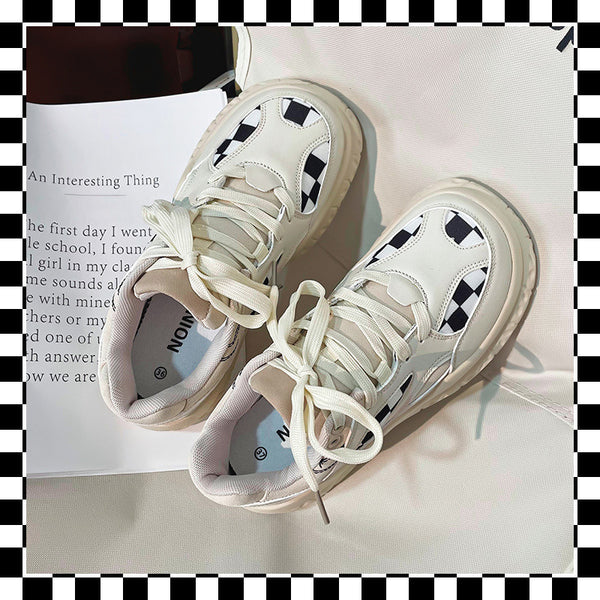 Zapatillas Deportivas Retro Cuadros para Mujer - Estilo Casual Clásico