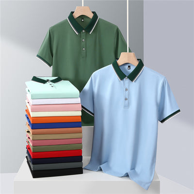 Polo Elástico de Algodón con Combinación de Colores - Image 32