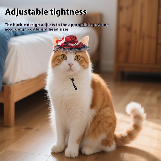 Sombrero de Encaje para Gatos - Accesorios para Sesiones Fotográficas y Disfraces - Image 4
