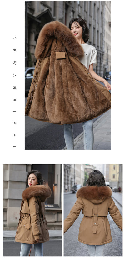 Abrigo Acolchado con Cuello de Piel Sintética - Parka Gruesa de Algodón - Image 19