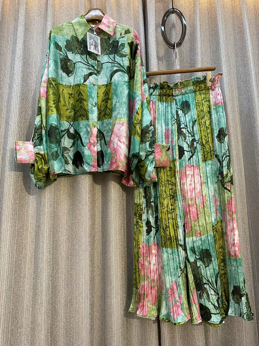 Conjunto de Dos Piezas: Blusa Estampada Personalizada + Pantalón Ancho de Cintura Alta - Image 35