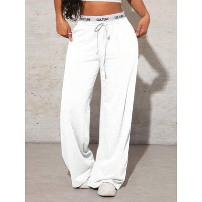Pantalones Anchos Casual con Estampado de Letras para Mujer - Image 6