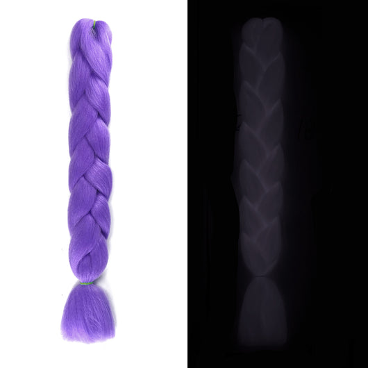 Peluca de Trenzas Grandes con Fibra Química Fluorescente Luminosa - Image 6