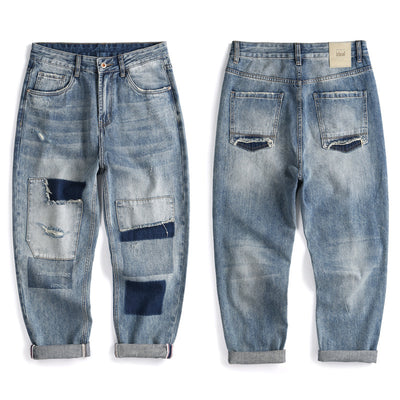 Pantalones Vaqueros Rotos Estilo Retro Americano para Niños - Image 19