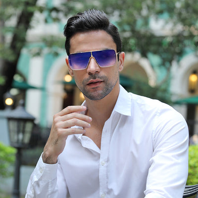 Gafas de Sol Cuadradas Metálicas Grandes para Hombre - Image 14