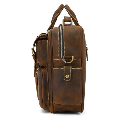Bolsa Mensajera de Cuero Genuino Estilo Retro con Gran Capacidad para Hombre - Image 51