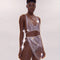 Tassel Rhinestone Body Chain Three-piece Silver