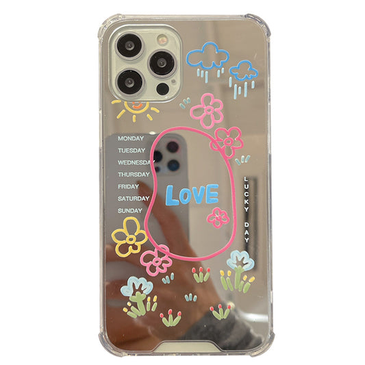 Funda Espejo Floral para Teléfono - Diseño Graffiti Moderno