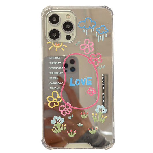 Funda Espejo Floral para Teléfono - Diseño Graffiti Moderno
