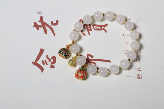 Pulsera de Jade Hetian con Perlas de Loto y Colgante Bestia Dorada - Image 6