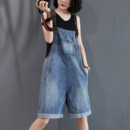 Pantalón Corto Overol Denim Suelto para Mujer - Image 10