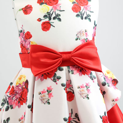 Vestido Infantil con Estampado Irregular y Lazo Festivo - Image 42